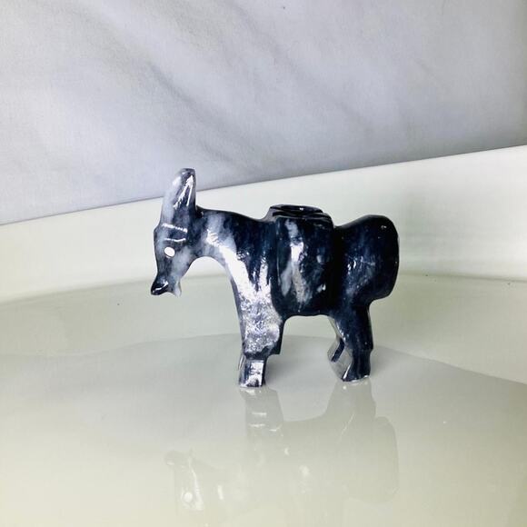 Small Carved Marble Donkey Toothpick Holder - Picture 1 of 7